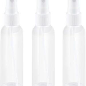 2OZ 3Pack Small Spray Bottle 60ml, Clear Plastic Mini Spray Bottle, Empty Travel Spray Bottle for Face, Toner, Liquids, Essential Oils, with Labels