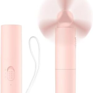 OLV Handheld Mini Fan Portable Rechargeable 3000mAh USB Battery Powered 22+Hrs Runtime Small Hand Held Fan Foldable Pocket Personal Fan Gifts for Women Girls Men Office,Travel,Outdoor - Pink