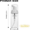 2oz Travel-Sized Foaming Pump Bottles,4PCS Empty Foam Pump Bottle,Refillable Travel Size Mousse Bottle,Hand Soap Shampoo Lash Shampoo Foaming Soap Dispenser Bottles,BPA Free(Clear) (A-Clear) - Image 2