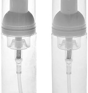 RAYNAG 2 Pack Foam Pump Bottles Foamer Bottle Mini Travel Size Soap Dispenser Mini Clear Bottles Plastic Pump Bottle, 50 ml/1.7 oz