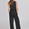 ANRABESS Womens Jumpsuits 2024 Casual Summer Dressy Romper Sleeveless Wide Leg Long Pants Outfits Fashion Travel Clothes - Image 5
