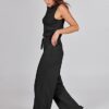 ANRABESS Womens Jumpsuits 2024 Casual Summer Dressy Romper Sleeveless Wide Leg Long Pants Outfits Fashion Travel Clothes - Image 4