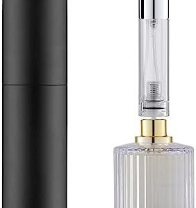 5ML Refillable Perfume Atomizer Bottle for Travel, Portable Cologne Atomizer, Pocket Perfume Spray (Matte Black)