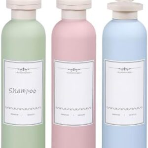 8.8 oz Plastic Squeeze Bottles with Flip Cap, Refillable Containers for Lotion, Reusable Shampoo Bottles, Leak Proof Travel Toiletries Bottle(3 Pack)