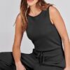 ANRABESS Womens Jumpsuits 2024 Casual Summer Dressy Romper Sleeveless Wide Leg Long Pants Outfits Fashion Travel Clothes - Image 6