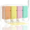 Travel Bottles for Toiletries, TSA Approved Travel Size Containers for Shampoo Conditioner Lotion Body Wash, BPA Free Travel Toiletry Bottles with Clear Toiletry Bag, Cleaning Brush Label (4 Pack)