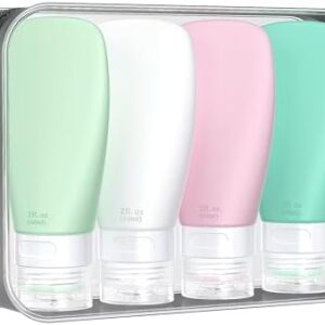 INSFIT Portable Travel Bottles, TSA Approved Travel Size Bottles Leak Proof Travel Containers for Toiletries, BPA Free Refillable Travel Accessories for Shampoo Body Wash Liquids 4 PacK