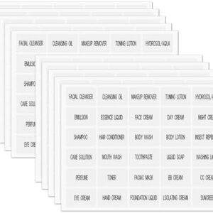 300 PCS Waterproof Labels for Travel Size Bottles, Clear Bathroom Beauty Organization Labels, Travel Bottle Labels Skin Care Product Labels for Lotion Cream Body Wash Shampoo
