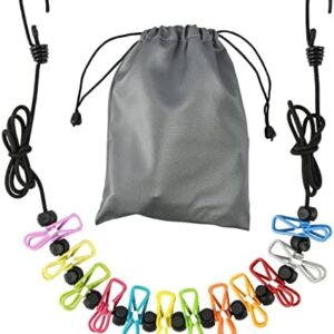 Retractable Portable Clothesline for Travel，Clothing line with 12 Clothes Clips, for Indoor Laundry Drying line,Outdoor Camping Accessories