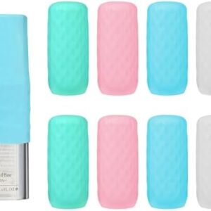 8 Pcs Travel Silicone Bottle Covers Elastic Sleeves for Leak Proofing Travel Silicone Sleeves Travel Bottle Covers Leak Proof Leak Locks Toiletry Skins for Traveling Shampoo Body Wash Skincare Bottles