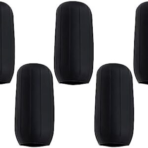 5pcs Silicone Travel Bottle Cover Reusable Elastic Sleeve Fit Standard Toiletry Container Stretching Bottle Lid Cap for Luggage Bag Suitcase Prevent Leakage Solution (Black)