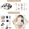 ETRONIK Gym Bag for Women, Travel Duffel Bag with USB Charging Port, Weekender Overnight Bag with Wet Pocket and Shoes Compartment for Women, Travel, Gym, Yoga (Beige) - Image 3