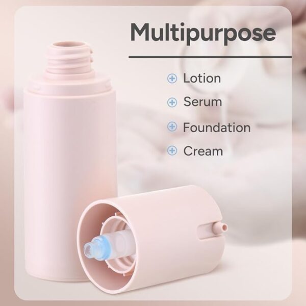 1 oz Airless Pump Bottles, Travel Lotion Container, Skincare Containers for Moisturizer(Plastic, Pink Matte, 3Pcs) - Image 6