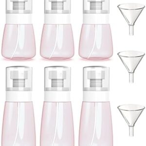 6 Pack Small Spray Bottles Travel Size 3 Pack 1oz/30ml and 3 Pack 2oz/60ml with 3pcs Funnels, Empty Travel Spray Bottle, Fine Mist Mini Plastic Spray Bottles, Refillable Spray Bottles - Pink