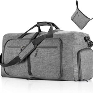 Travel Duffle Bag for Men, 65L Foldable Travel Duffel Bag with Shoes Compartment Overnight Bag for Men Women 65L|85L|115L